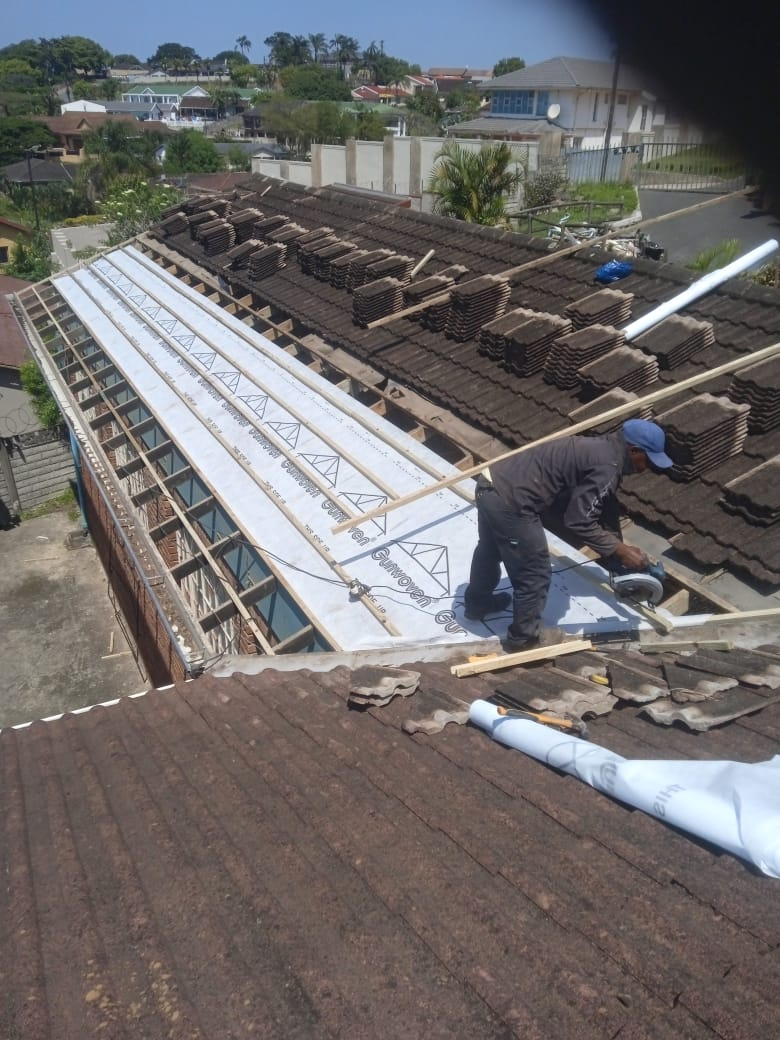 Roof replacement in progress